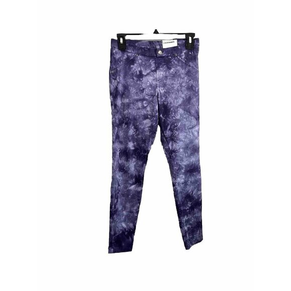 Hue Women’s Tie Dye Denim Skimmer Leggings Pull On Size Small Purple - Picture 1 of 9